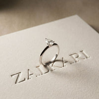 1 CT Pear Cut Evermere Lab Grown Diamond Ring White