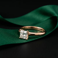 The Arden 1 CT Princcess Cut Lab Grown Diamond Ring Rose Gold