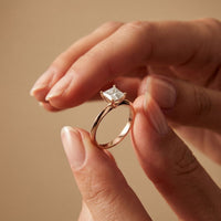 The Arden 1 CT Princcess Cut Lab Grown Diamond Ring Rose Gold