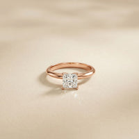 The Arden 1 CT Princcess Cut Lab Grown Diamond Ring Rose Gold