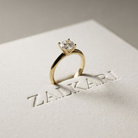 The Celeste 1 CT Cushion Cut Lab Grown Diamond Ring Gold