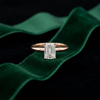The Evermore 1 CT Emerald Cut Lab Grown Diamond Ring Rose Gold