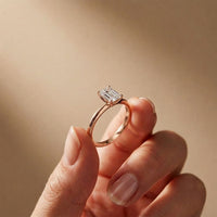The Evermore 1 CT Emerald Cut Lab Grown Diamond Ring Rose Gold
