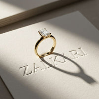 The Evermore 1 CT Emerald Cut Lab Grown Diamond Ring Gold