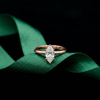 The Solenne 1 CT Marquise Cut Lab Grown Diamond Ring Rose Gold