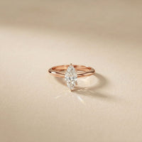 The Solenne 1 CT Marquise Cut Lab Grown Diamond Ring Rose Gold