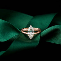 The Valencia Marquise Cut 2 Ct Lab Grown Diamond Split Shank Ring Rose Gold