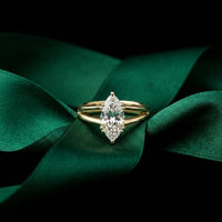 The Valencia Marquise Cut 2 Ct Lab Grown Diamond Split Shank Ring Gold