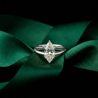 The Valencia Marquise Cut 2 Ct Lab Grown Diamond Split Shank Ring White