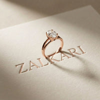 The Aurora Oval Cut 2 Ct Lab Grown Diamond Split Shank Ring Rose Gold
