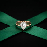 The Seraphine 2 CT Pear Cut Lab Grown Diamond Split Shank Ring Rose Gold