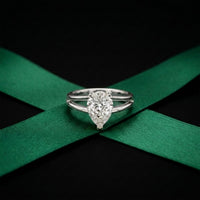 The Seraphine 2 CT Pear Cut Lab Grown Diamond Split Shank Ring White