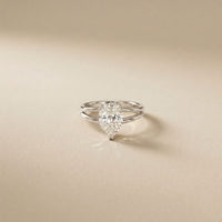 The Seraphine 2 CT Pear Cut Lab Grown Diamond Split Shank Ring White