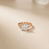 The Kensington 2 CT Princess Lab Grown Diamond Split Shank Ring Rose Gold