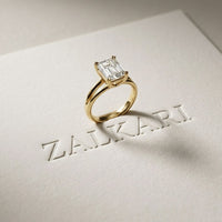 The Aurelia 2 CT Radiant Cut Lab Grown Diamond Split Shank Ring Gold