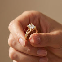 The Aurelia 2 CT Radiant Cut Lab Grown Diamond Split Shank Ring Gold