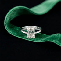 The Aurelia 2 CT Radiant Cut Lab Grown Diamond Split Shank Ring White