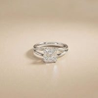 2 CT Asscher Cut Lab Grown Diamond Split Shank Monroe Ring White