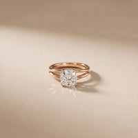 2 CT Cushion Cut Lab Grown Diamond The Vivienne Dual Prong Ring Rose Gold