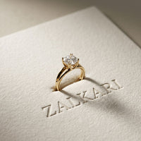 2 CT Cushion Cut Lab Grown Diamond The Vivienne Dual Prong Ring Gold