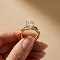 2 CT Cushion Cut Lab Grown Diamond The Vivienne Dual Prong Ring Gold