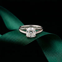 2 CT Cushion Cut Lab Grown Diamond The Vivienne Dual Prong Ring White