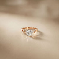 The Sienna 2 CT Heart Cut Lab Grown Diamond Dual Prong Ring Rose Gold