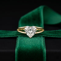 The Sienna 2 CT Heart Cut Lab Grown Diamond Dual Prong Ring Gold