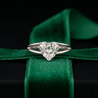 The Sienna 2 CT Heart Cut Lab Grown Diamond Dual Prong Ring White