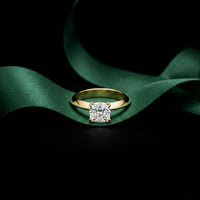 1.50 Ct Cushion Cut Lab Grown Diamond Brielle Solitaire Ring Gold