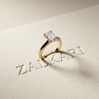 The Astoria 1.50 CT Emerald Cut Lab Grown Diamond Dual Prong Ring Gold