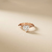 The Rosalie 1.50 CT Heart Cut Lab Grown Diamond Ring Rose Gold