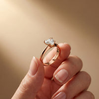 The Rosalie 1.50 CT Heart Cut Lab Grown Diamond Ring Rose Gold