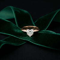 The Rosalie 1.50 CT Heart Cut Lab Grown Diamond Ring Rose Gold