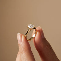 The Avalon 1.50 CT Princess Cut Lab Grown Diamond Ring For Gift Gold