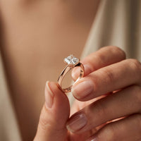 The Ashton 1.50 CT Asscher Cut Lab Grown Diamond Ring For Girls Rose Gold