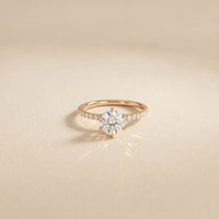 The Eloise 1.50 CT Round Lab Grown Diamond Pave Ring Rose Gold