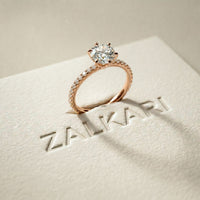 The Eloise 1.50 CT Round Lab Grown Diamond Pave Ring Rose Gold