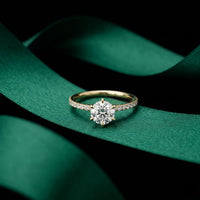 The Eloise 1.50 CT Round Lab Grown Diamond Pave Ring Gold