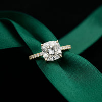 3 CT Cushion Cut Lab Grown Diamond Cambria Ring Gold