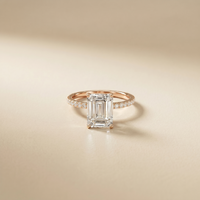 3 CT Emerald Cut The Marlowe Lab Grown Diamond Ring For Her Rose Gold