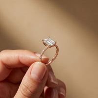 3 CT Emerald Cut The Marlowe Lab Grown Diamond Ring For Her Rose Gold