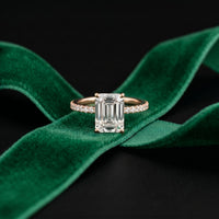 3 CT Emerald Cut The Marlowe Lab Grown Diamond Ring For Her Rose Gold
