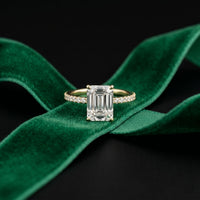 3 CT Emerald Cut The Marlowe Lab Grown Diamond Ring For Her Gold