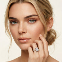 3 CT Emerald Cut The Marlowe Lab Grown Diamond Ring For Her White