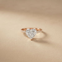 3 CT Heart Cut The Valentina Lab Grown Diamond Ring For Girls Rose Gold