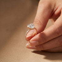 3 CT Heart Cut The Valentina Lab Grown Diamond Ring For Girls Rose Gold