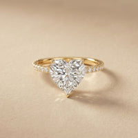 3 CT Heart Cut The Valentina Lab Grown Diamond Ring For Girls Gold