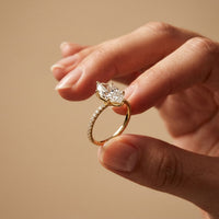 3 CT Marquise Cut Lab Grown Verona Diamond Ring Gold