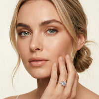 The Everleigh 3 CT Princess Cut Lab Grown Diamond Pave Engagement Ring Rose Gold